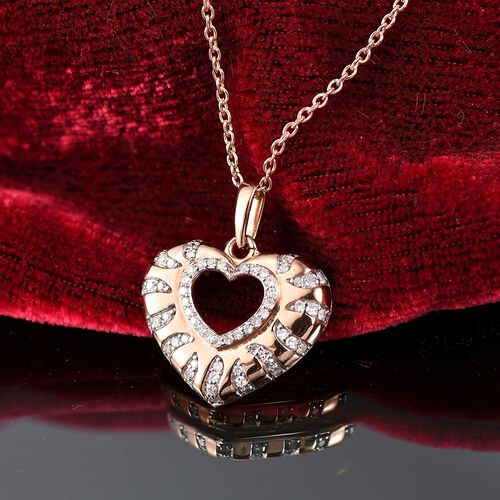 LUXURIANT DIAMOND- SI Labor Diamant Anhänger mit 45cm Kette, 925 Silber Roségold Vermeil - 0,33 ct. image number 2
