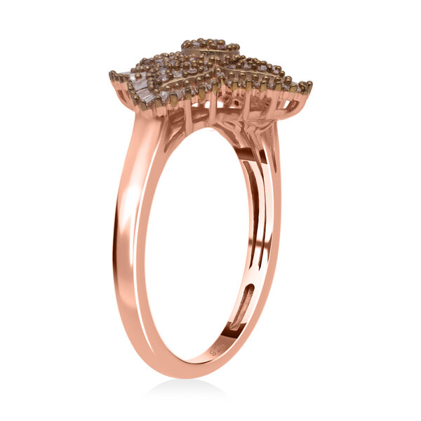 Natürlicher Champagner Diamant Cluster Ring - 1 ct. image number 5