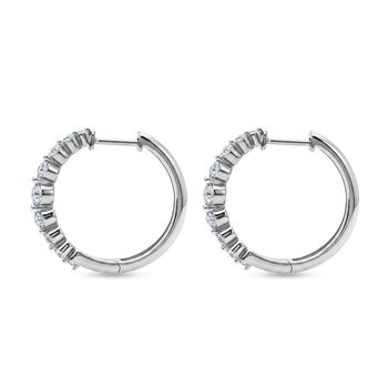 LUXURIANT SGL zertifizierte SI-GH Labor Diamant Ohrringe, 925 Silber rhodiniert - 1 ct.