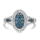 Blauer Diamant-Ring, 925 Silber platiniert  ca. 1,00 ct image number 0