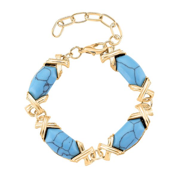 Blaues Howlit 15,25+2,5cm Armband - 65 ct.