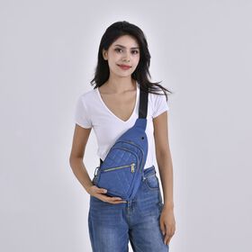 Stepp-Slingtasche, RFID Schutz, Blau