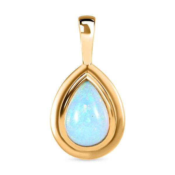 Natürlicher, äthiopischer Welo Opal Anhänger, 925 Silber vergoldet, ca. 0.86 ct image number 0