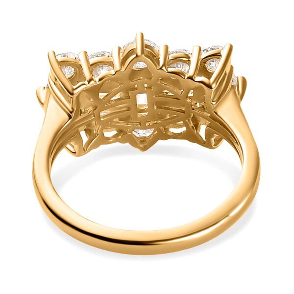 Moissanit Boot Ring in 925 Silber mit Gelbgold Vermeil - 2,15 ct. image number 6