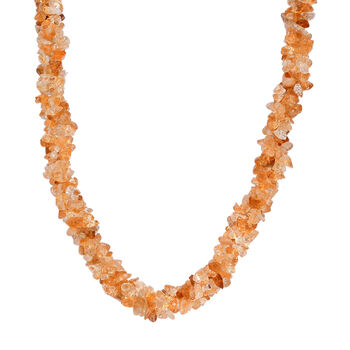 Citrin Halskette ca. 50 cm 925 Silber rhodiniert ca. 370.00 ct