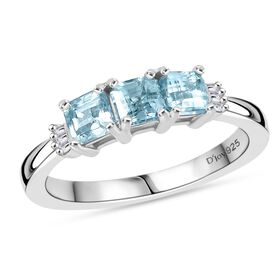 D'Joy blauer Zirkon und Diamant Ring - 1,63 ct.