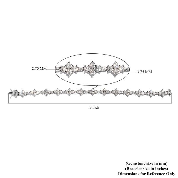 LUSTRO STELLA Hergestellt mit ZIRKONIA Armband ca. 19 cm 925 Silber Platin-&Uuml;berzug 21,76 ct image number 5