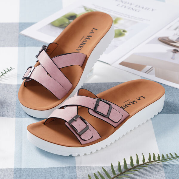 LA MAREY - Schnalle Sandalen, Gr&ouml;&szlig;e 36, Rosa