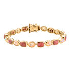 AAA Pfirsich Opal, Natürliches, äthiopisches Welo Opal Armband, ca. 19 cm 925 Silber 750 Gelbgold Vermeil ca. 12.50 ct