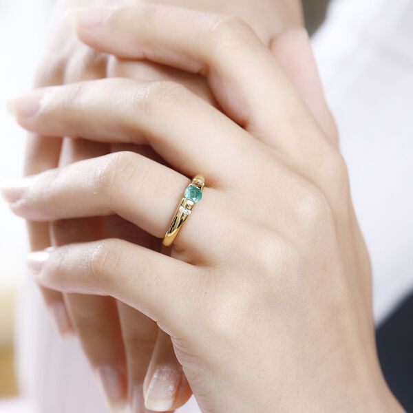 AA Smaragd und Zirkon Ring- 0,43 ct. image number 3