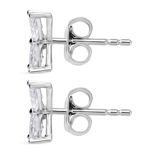 LUXURIANT SGL zertifizierte VS-GH Labor Diamant Ohrringe in 375 Wei&szlig;gold - 1 ct. image number 2