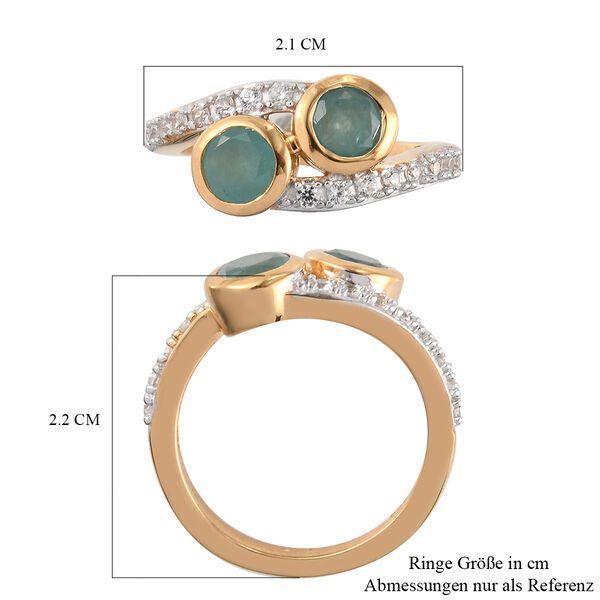 Grandidierit und Zirkon Bypass Ring 925 Silber vergoldet  ca. 1,34 ct image number 7