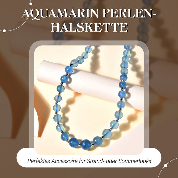 Aquamarin Halskette, 45 cm - 175 ct. image number 3