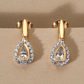 AAA Turkizit und wei&szlig;e Zirkon-Ohrringe - 0,95 ct.