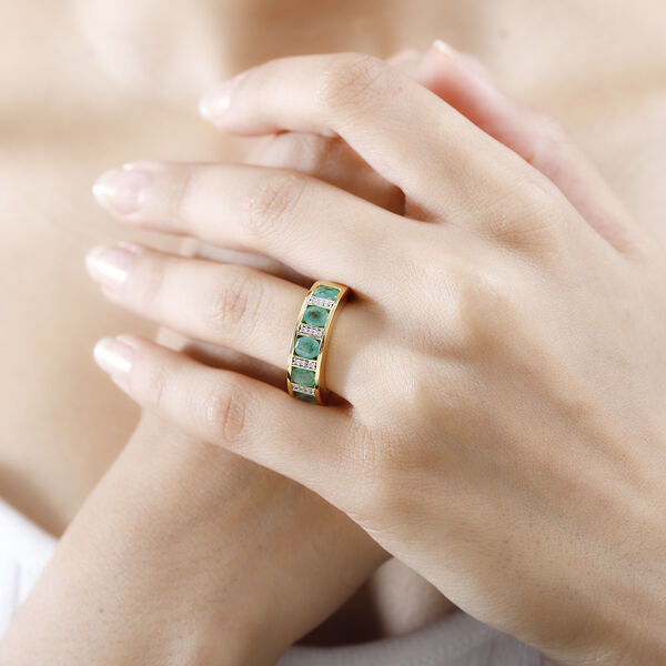 Kagem sambischer Smaragd und Zirkon-Ring - 1,73 ct. image number 3