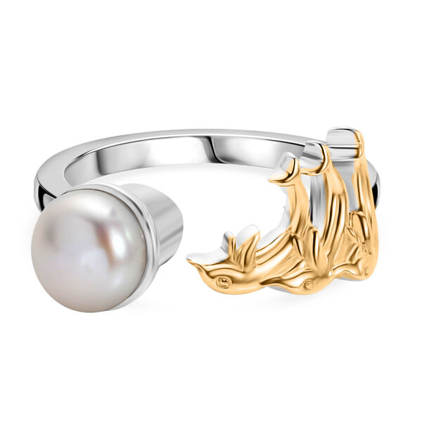 EVER TRUE S&uuml;&szlig;wasser Perle (7.5-8 mm) Ring Nickelfreies Messing Zweifarbige Beschichtung (Gr&ouml;&szlig;e 19.00) image number 0