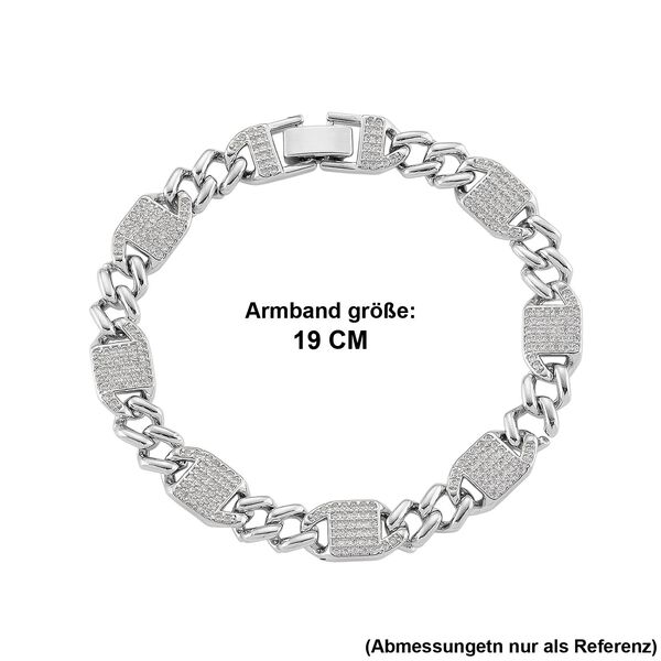 Wei&szlig;er Zirkonia Armband ca. 19 cm Nickelfreies Messing image number 4