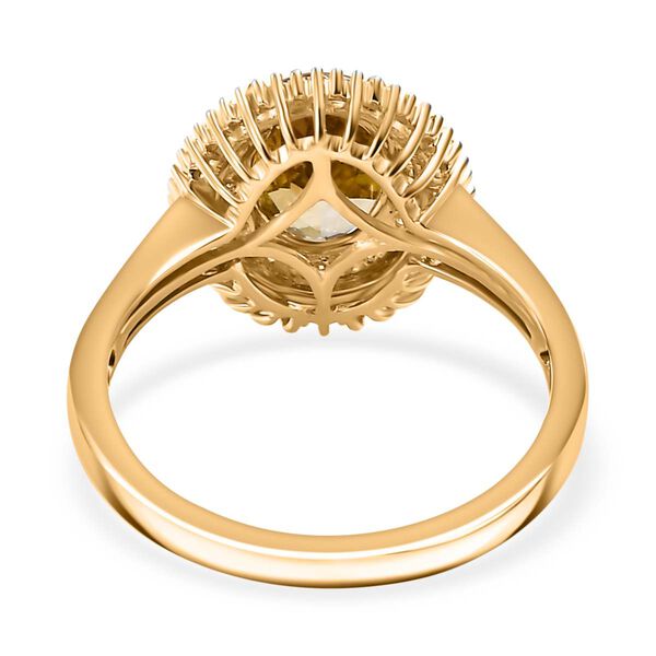 AAA natürlicher goldener Tansanit, gelber und weißer Diamant Ring in 585 Gold - 2,33 ct. image number 6