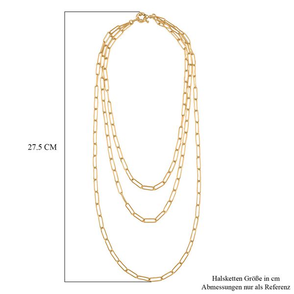 Mehrsträngige Büroklammer 43cm Halskette in Goldton image number 6