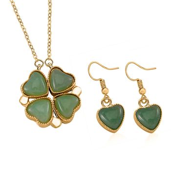 Rotes Achat und rotes Kristall 2-Wege-Schmuckset