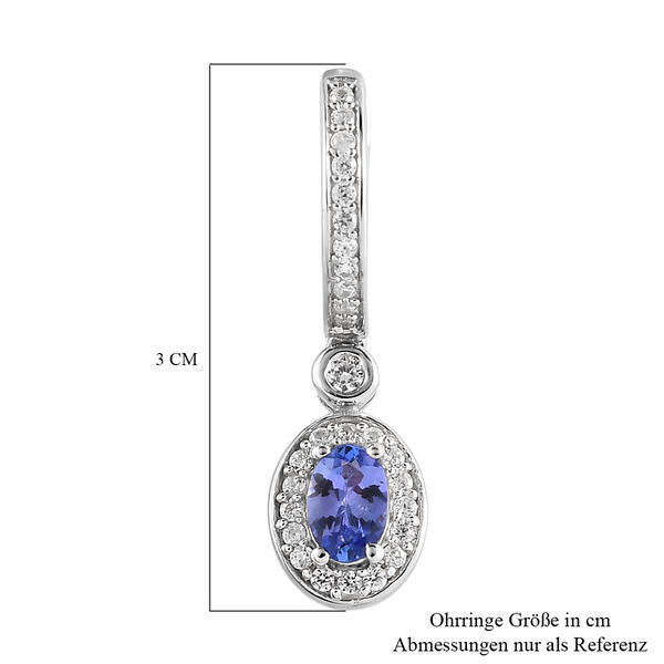 Tansanit und Zirkon-Ohrringe, 925 Silber platiniert ca. 1,51 ct image number 6