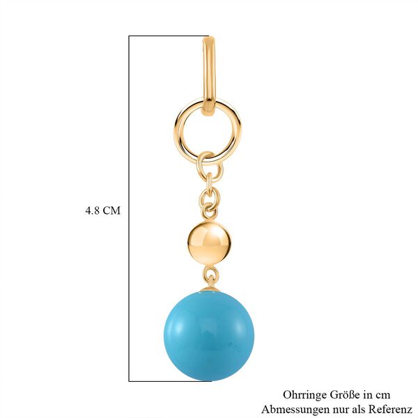 Sleeping Beauty Türkis farbe Muschelperle Ohrringe 925 Silber 750 Gelbgold Vermeil image number 4
