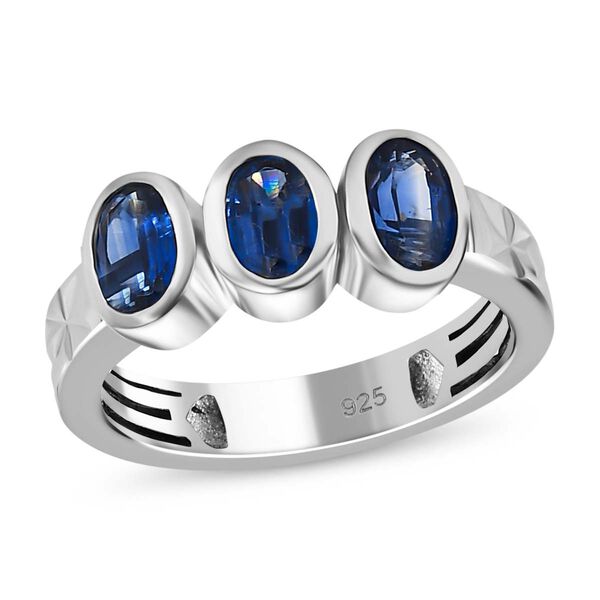 Kyanit Ring, 925 Silber platiniert (Gr&ouml;&szlig;e 19.00) ca. 1.87 ct image number 3