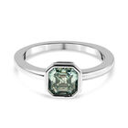 Blauer Moissanit Solitär Ring 925 Silber rhodiniert (Größe 16.00) ca. 1,10 ct