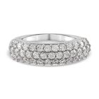 LUSTRO STELLA - feinster Zirkonia Half Eternity Band-Ring, 925 Silber platiniert (Größe 16.00) ca. 1,65 ct