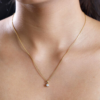 Moissanit Anh&auml;nger, 925 Silber 750 Gelbgold Vermeil - 0,22 ct.