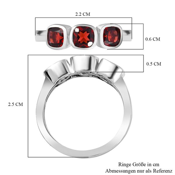 Nat&uuml;rlicher Mosambik Granat Ring, 925 Silber platiniert (Gr&ouml;&szlig;e 17.00) ca. 3,06 ct image number 7