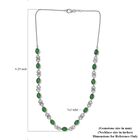 Grüne Jade Halskette 45 cm 925 Silber platiniert ca. 12,01 ct image number 5