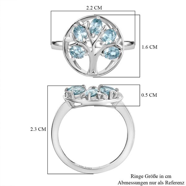 D'Joy AA Blauer Zirkon Ring 925 Silber rhodiniert (Größe 17.00) ca. 1,29 ct image number 7