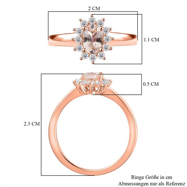 AA Morganit und wei&szlig;er Zirkon Ring, ca. 0,68 ct image number 7