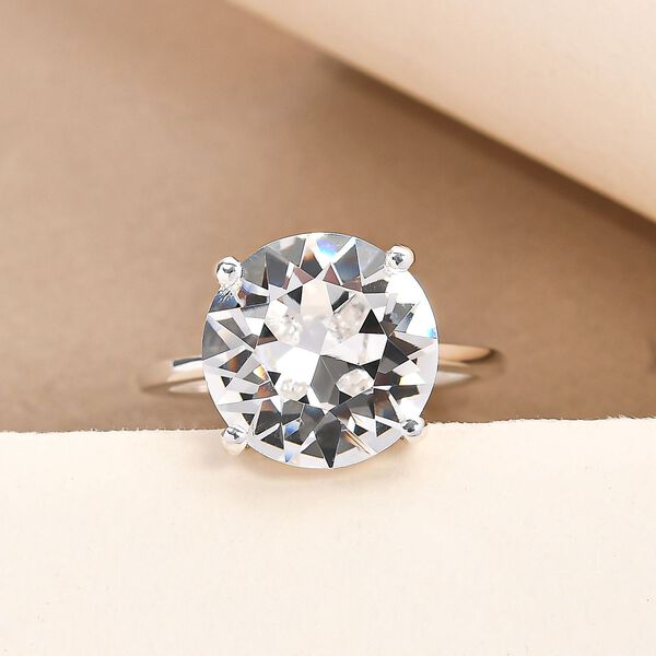 Weißer Kristall-Ring, 925 Silber image number 2