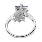 Tansanit Blumen-Ring, 925 Silber platiniert  ca. 1,05 ct image number 5