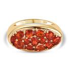 Mexikanischer Kirschfeuer-Opal Ring 925 Silber vergoldet (Größe 16.00) ca. 1,32 ct