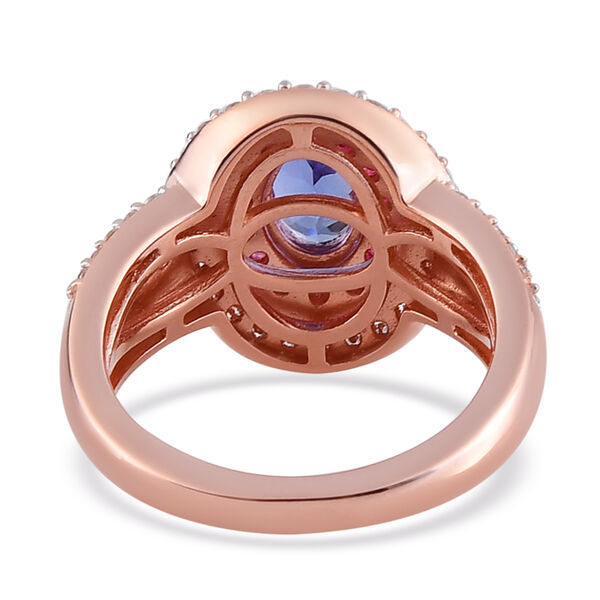 Tansanit, rosa Saphir und Zirkon Ring - 2,01 ct. image number 6