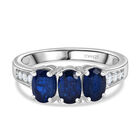 D’joy AA Kyanit, Weißer Zirkon Ring 925 Silber platiniert (Größe 21.00) ca. 2,03 ct