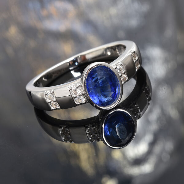 Kyanit und Zirkon Ring 925 Silber rhodiniert  ca. 1,80 ct image number 2