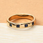 Kanchanaburi blauer Saphir-Bandring, 925 Silber Gelbgold Vermeil, 0,40 ct. image number 1