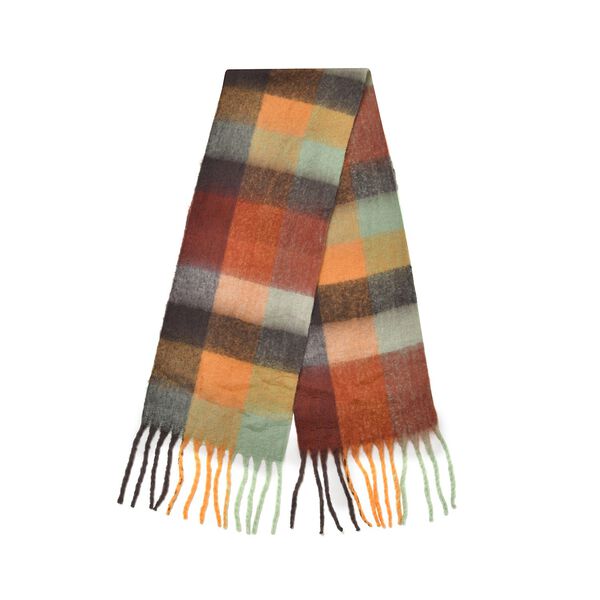 Weicher Karo-Schal, 40x225cm, orange image number 2