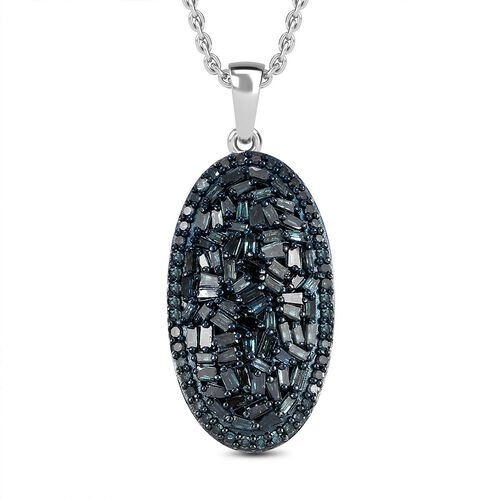Blauer Diamant Schmuckset 925 Silber rhodiniert ca. 1,00 ct. image number 0