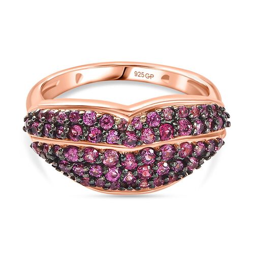 GP Amore Kollektion- AA Rhodolith Granat und Kanchanaburi blauer Saphir-Ring - 1,21 ct. image number 0