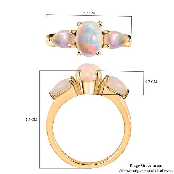 Natürlicher, äthiopischer Opal-Ring, 925 Silber vergoldet  ca. 1,40 ct image number 7