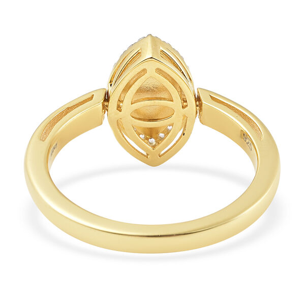 Äthiopischer Opal. Weißer Zirkon Ring 925 Silber Zweifarbige Beschichtung image number 5