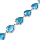 Blaues Fischschuppen-Muster Armband, 19.75 cm, Edelstahl image number 3