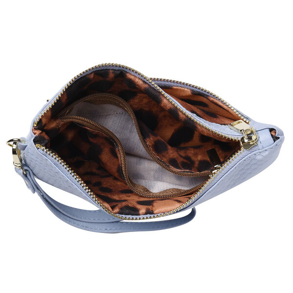 SENCILLEZ - 100% Leder Clutch, Hellblau image number 5