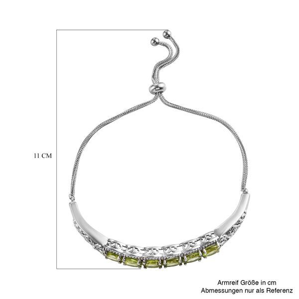Verstellbares, natürliches Peridot-Armband, 16-26cm - 6,12 ct. image number 5