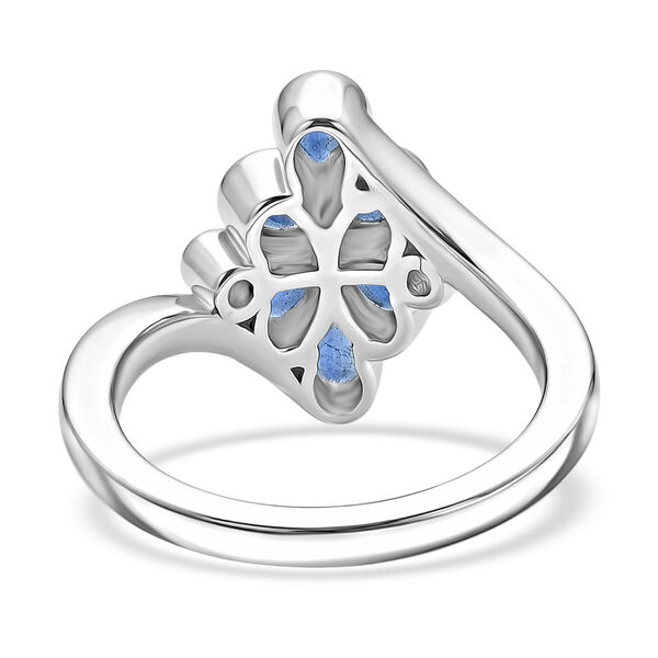 Kyanit und Zirkon Bypass Ring 925 Silber rhodiniert  ca. 1,15 ct image number 8